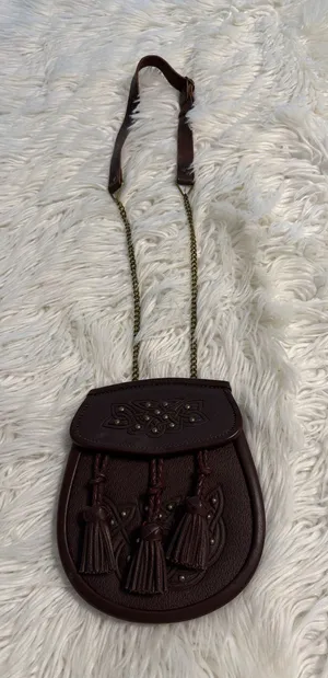 Nicoll Bros Bankfoot. Women's Brown Tassel Crossbody Bag 100% real leather thumbnail 1