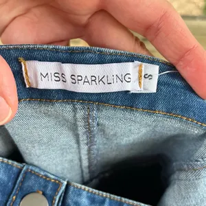 Miss Sparkling Women's Blue Denim Bow Accent Midi Dress Size S. NEW! thumbnail 9