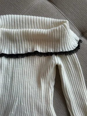 SheIn White and Black Lace Sweater Dress thumbnail 2
