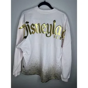 Disney Shirt Womens Medium Pink Gold Disneyland Spirit Jersey Long Sleeve Foil thumbnail 8