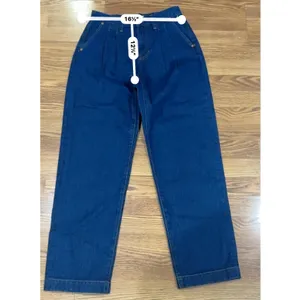 Madewell Baggy Straight Pleated Woodham Dark Wash Denim Jeans Size 26 thumbnail 4