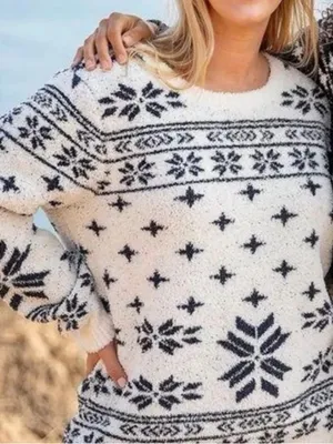 Barefoot dreams cozy chic seaside crewneck Pullover size large thumbnail 1