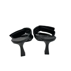 Abound Black Quilted Padded Square Toe Flared Kitten Heel‎ Slide Sandals Size 7M thumbnail 6