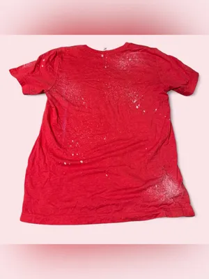 Bella Canvas Red Tee with Blue & Red Rainbow 'Stars & Stripes' Graphic thumbnail 2