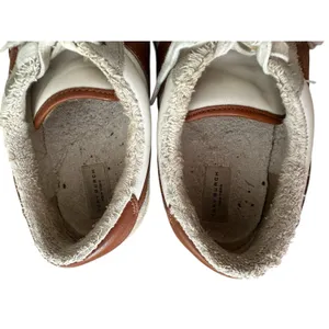 Tory‎ Burch Hank Court Sneakers Women Size 8.5 Brown Cream Lace Up Logo #S103-1 thumbnail 8