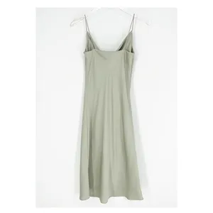 J.ING Women's Satin Draped Neck Midi‎ Slip Dress Size S Pistachio Green thumbnail 3