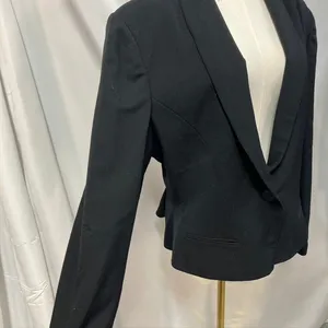 Vintage 80's Evan Picone Worsted Wool‎ Black SIngle Button Blazer Womens 10/12 thumbnail 6