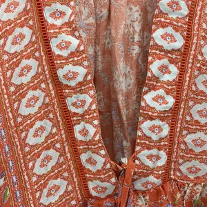 C&C California Boho Printed Ruffle Blouse Tunic Top deep v neck thumbnail 6
