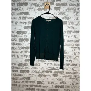 Loft | women green faux button sweater wool blend thumbnail 9