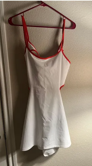 Free people movement racerback dress RED & WHITE thumbnail 1
