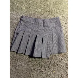 Waye Houndstooth‎ Pleated Mini Skort Black White Micro Check Size XS Preppy thumbnail 2