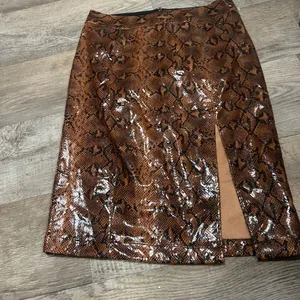 Express x Negin Mirsalehi Snakeskin Leather-like Midi Skirt‎ 10 thumbnail 12