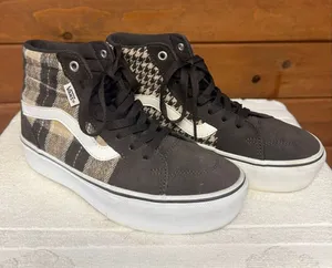 Vans Womans Filmore Hi Platform high-top sneakers brown plaid mix Sz 6.5 thumbnail 1