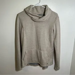 Kuhl Women's Size Medium Athena‎ Pullover Dove Beige Cowl Neck Quilted Pockets thumbnail 4