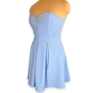 Vintage Windsor Baby Blue‎ Strapless Fit Flare Mini Dress Sweetheart Neckline thumbnail 3