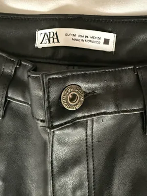 ZARA Pants Leather Black Straight  thumbnail 4