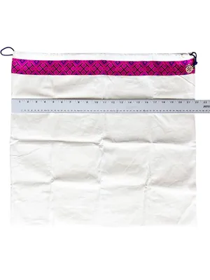 Tory Burch Large Canvas Dust Bag Magenta Pink Trim‎ Gold Logo Charm 22x21 thumbnail 3