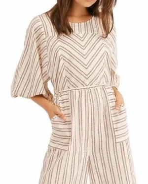 Free People Kenny Striped One-Piece Jumpsuit thumbnail 1