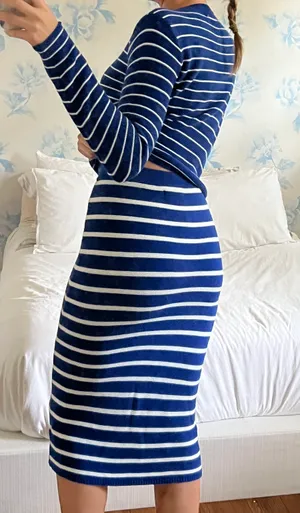 Mango Matching Set Blue Stripes thumbnail 4