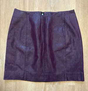 Free People Women’s Purple Faux Leather Mini Skirt thumbnail 1