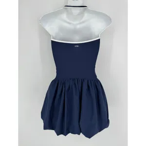 Abercrombie‎ & Fitch YPB motionTEK Halter Bubble Hem Mini Dress XS Navy Athletic thumbnail 5