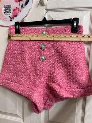 D.INA pink high-waisted tweed short size L thumbnail 6