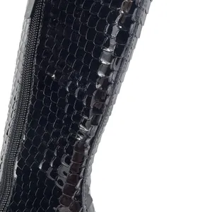 Christian Louboutin Alta Botta 100 Black Patent Bird Knee High Boots 38.5 thumbnail 5