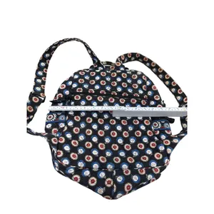 Vera Bradley blue Owl & Floral Print Quilted Backpack 16" x 14" SKU 7335 thumbnail 8