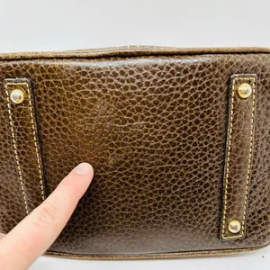 Vintage Dooney & Bourke Chocolate Brown Dome Zipper Closure Satchel Size Small thumbnail 7