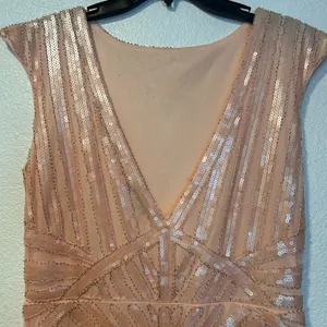 Elegant Peach Evening Gown Pink Size L thumbnail 7