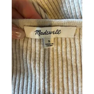 Madewell Riverbend Cinched Pullover Sweater Women Small Beige Oatmeal‎ Knit Top thumbnail 9