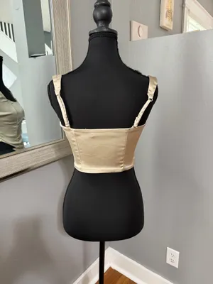 Abercrombie & Fitch Satin Corset Y2K Crop Top Champagne Size Small. thumbnail 5