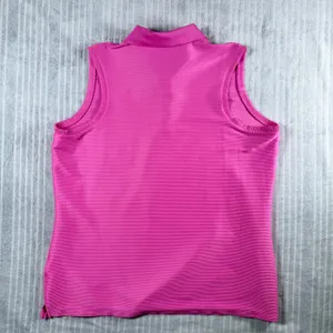 Nike Dri-FIT Sleeveless Golf Polo Top Womens XL Pink Ribbed Athletic Activewear thumbnail 4