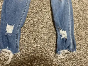 KanCan Blue Skinny Jeans with Distressed Details thumbnail 3