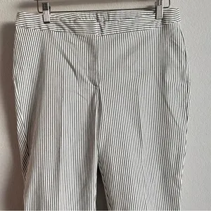 Adrianna Papell Women's 10 Straight Leg‎ Pinstripe Dark Grey/White Work Pants thumbnail 6