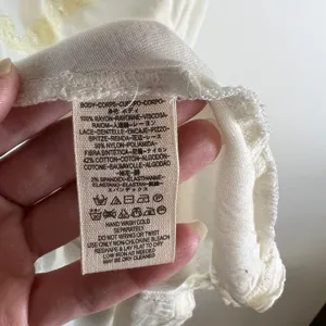 Free People Intimately Ivory Lace Smocked V-Neck High Low Sleeveless Top Romance thumbnail 5