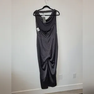 NEW 19 Cooper Black Satin Jumpsuit Halter Neck Cowl Night Out Club Large thumbnail 8