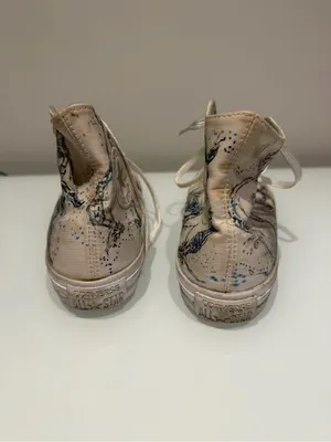 Converse White and Blue Mermaid Print Shoes Size 7.5 thumbnail 5