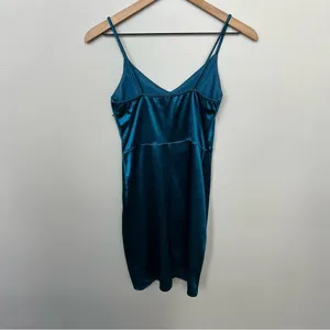 Lulus Forever Your Girl Teal Blue Satin Bodycon Dress Extra Small Mini Dress thumbnail 7