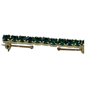 Vintage green cut glass bar brooch. thumbnail 2