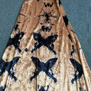 Sexy Velvet black Butterfly golden‎ Strap Dress Retro Style size XS new thumbnail 3