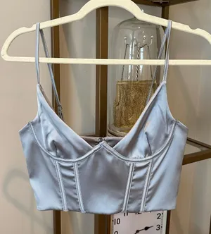 White Fox blue corset top thumbnail 1