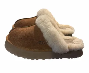 UGG  Chestnut Suede Shearling Cuff Slip-Ons thumbnail 1