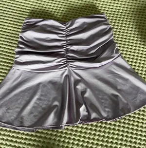 SHEIN Lilac Ruched Strapless Mini Skirt thumbnail 1