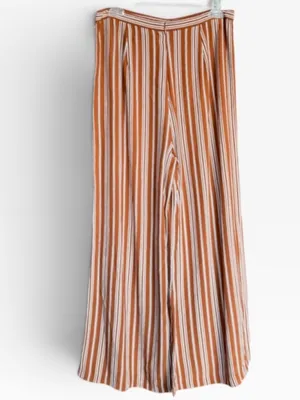 Faithful the Brand x Anthropologie Gabrielle Striped Burnt Orange Pants Sz 6 thumbnail 4