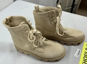 Womans Mix No 6 Jenson Lace Up Platform Ankle Combat Boots 7 M Tan thumbnail 1