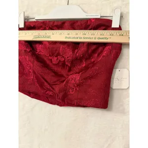 Altar'd State NWT Red Floral Brocade Corset Tube Top Strapless Small Holiday thumbnail 3