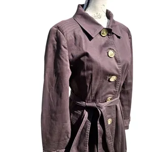 Zara‎ Basic Solid Brown Trenchcoat Size XL thumbnail 3