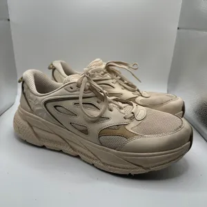 Hoka One One Clifton Athletics Beige Running Shoes Sneakers‎ US 10 vanilla wheat thumbnail 3