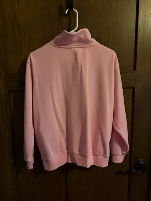 Light pink quarter zip jacket with pockets thumbnail 2